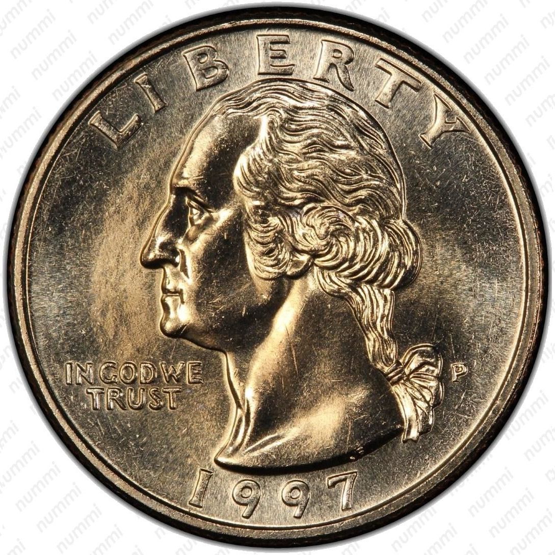 Нашел 1 доллар. Американские монета квартер доллар. Монета USA Quarter Dollar 1997 года. Монета доллар США 1997. США 1 доллар (Dollar) 1997.