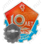Знак «10 лет Токамак (тороидальная камера с магнитными катушками) »