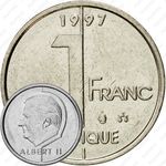 1 франк 1997, надпись на французском - "BELGIQUE" [Бельгия]