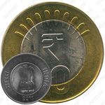10 рупии 2011, ♦, знак монетного двора: "♦" - Мумбаи [Индия]