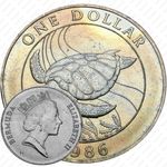 1 доллар 1986, 25 лет Всемирному фонду дикой природы [Бермудские Острова]