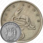 5 центов 1975, без обозначения монетного двора [Ямайка]