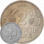 2 марки 1951, D, знак монетного двора: "D" - Мюнхен [Германия]