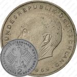 2 марки 1972, F, Конрад Аденауэр, 20 лет Федеративной Республике (1949-1969) [Германия]