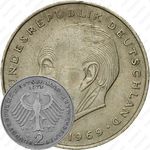 2 марки 1973, F, Конрад Аденауэр, 20 лет Федеративной Республике (1949-1969) [Германия]