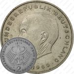 2 марки 1974, G, Конрад Аденауэр, 20 лет Федеративной Республике (1949-1969) [Германия]