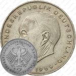 2 марки 1975, F, Конрад Аденауэр, 20 лет Федеративной Республике (1949-1969) [Германия]