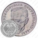 2 марки 1985, J, Конрад Аденауэр, 20 лет Федеративной Республике (1949-1969) [Германия]