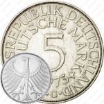 5 марок 1973, G, знак монетного двора: "G" - Карлсруэ [Германия]