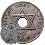 1 пенни 1919, H, знак монетного двора: "H" - Хитон, Бирмингем [Британская Западная Африка]
