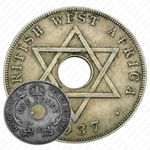 1 пенни 1937, H, знак монетного двора: "H" - Хитон, Бирмингем [Британская Западная Африка]