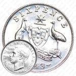 6 пенсов 1943, D, знак монетного двора [Австралия]