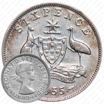 6 пенсов 1955, Серебро [Австралия]