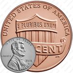 1 цент 2018, D, Линкольн - щит (Lincoln Shield Cent) [США]