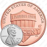 1 цент 2018, S, Линкольн - щит (Lincoln Shield Cent) [США]