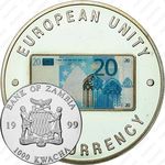 1000 квач 1999, 20 евро, оборотная сторона [Замбия] Proof