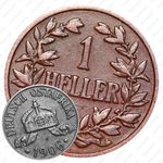 1 геллер 1906, A, знак монетного двора "A" — Берлин [Восточная Африка]