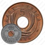 5 центов 1936, KN, Эдуард VIII [Восточная Африка]