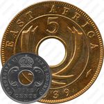 5 центов 1939, KN, знак монетного двора: "KN" - Кингз Нортон Металл, Бирмингем [Восточная Африка]