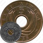 5 центов 1955, KN, знак монетного двора: "KN" - Кингз Нортон Металл, Бирмингем [Восточная Африка]
