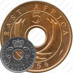 5 центов 1956, KN, знак монетного двора: "KN" - Кингз Нортон Металл, Бирмингем [Восточная Африка]