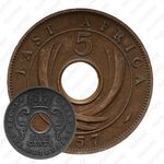 5 центов 1957, H, знак монетного двора: "H" - Хитон, Бирмингем [Восточная Африка]