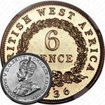 6 пенсов 1936, KN, знак монетного двора: "KN" - Кингз Нортон Металл, Бирмингем [Британская Западная Африка]