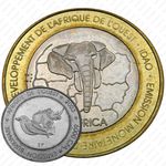 6000 франков 2003, Носорог и Желтоклювый буйволовый скворец [Буркина-Фасо]