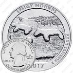 25 центов 2017, S, Эффиджи-Маундз [США] Proof