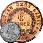 6 пенсов 1924, без обозначения монетного двора [Британская Западная Африка]