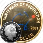 1 доллар 2001, Столетие Федерации, Цветное покрытие [Австралия]