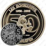 5 евро 2008, 50 лет Смурфам [Бельгия]