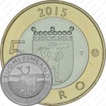 5 евро 2015, Исторические регионы Финляндии. Животные - Лапландия [Финляндия]