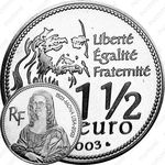 1½ евро 2003, 500 лет Моне Лизе [Франция]