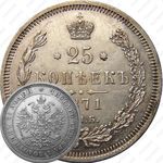 25 копеек 1871, СПБ-НІ