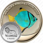5 франков 2005, Охрана природы - Африканская лунная рыба [Демократическая Республика Конго]