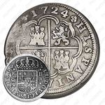 2 реала 1724, Отметка монетного двора "M" [Испания]