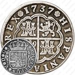 4 реала 1731-1738, Отметка монетного двора "S" - Севилья [Испания]