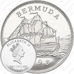 2 доллара 1993, 200 лет монетам Бермудских островов [Бермудские Острова]