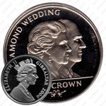 1 крона 2007, 60 лет свадьбе Королевы Елизаветы II и Принца Филиппа /Бюсты Елизаветы II и Филиппа/ [Гибралтар]