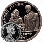 1 крона 2007, 60 лет свадьбе Королевы Елизаветы II и Принца Филиппа /Свадебный портрет/ [Гибралтар]