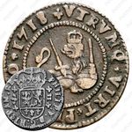 2 мараведи 1718-1720, Отметка монетного двора "Летучая мышь" [Испания]