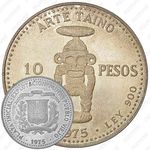 10 песо 1975, Первая добыча серебра на шахте Пуэбло Вьеха [Доминикана]