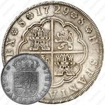 8 реалов 1729-1730, Отметка монетного двора "S" в легенде на реверсе [Испания]