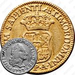 1 эскудо 1729-1739, Отметка монетного двора "S" - Севилья [Испания]