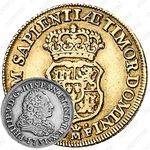 2 эскудо 1730-1734, Отметка монетного двора "M" - Мадрид [Испания]