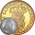 2 эскудо 1730-1742, Отметка монетного двора "S" - Севилья [Испания]