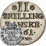 2 скиллинга 1750-1761 [Дания]