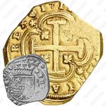 8 эскудо 1711-1714, Отметка монетного двора "M" - Мадрид [Испания]