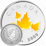 25 центов 2009, О! Канада /желтые кленовые листья/ [Канада]